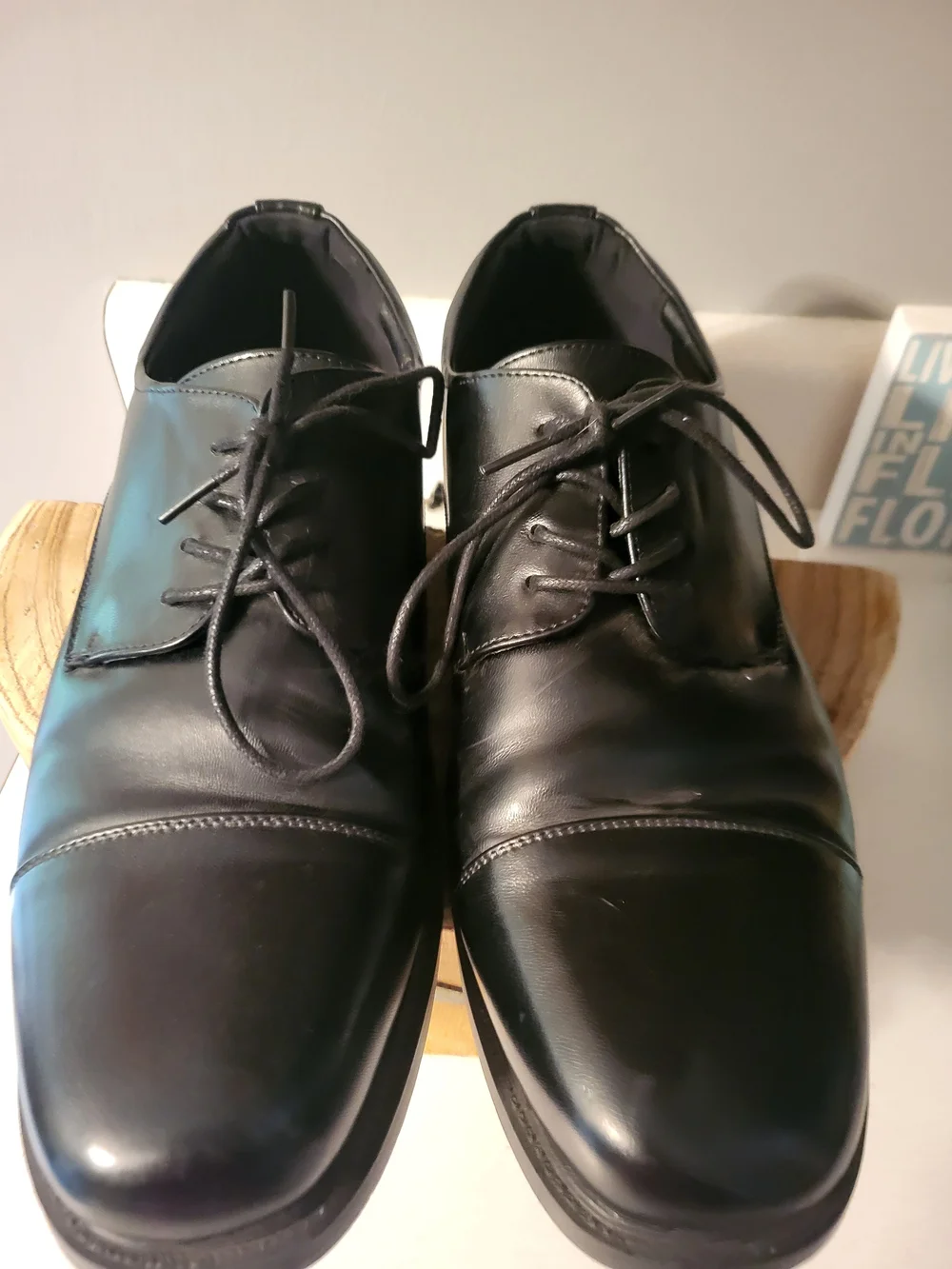 Croft & Barrow Men’s Langley Cap Toe Dress Oxfords Black Leather Size 11